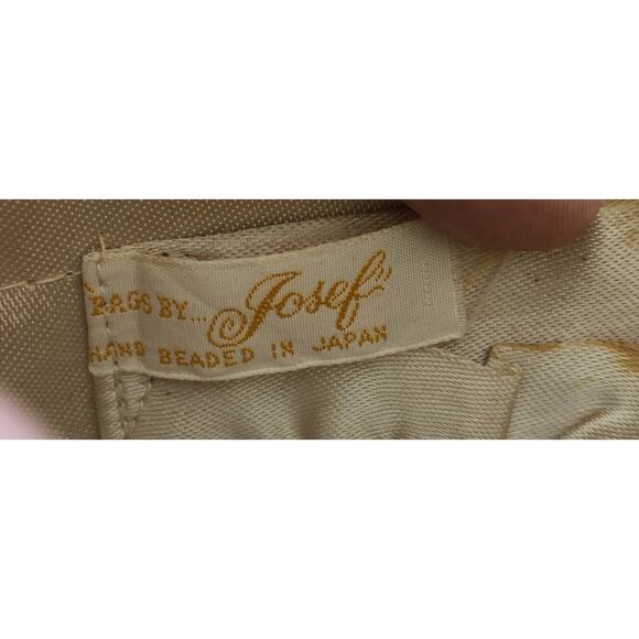 Vintage Retro 1950s Blonde Wood Beaded Clutch Purse Hand Bags By Josef Japan - Picture 7 of 8